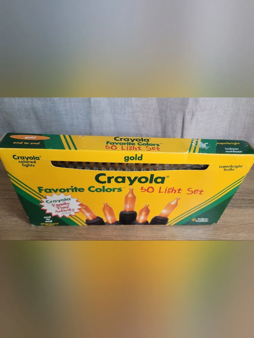 Vintage Crayola Gold Mini Light String - 50-Pack Gold